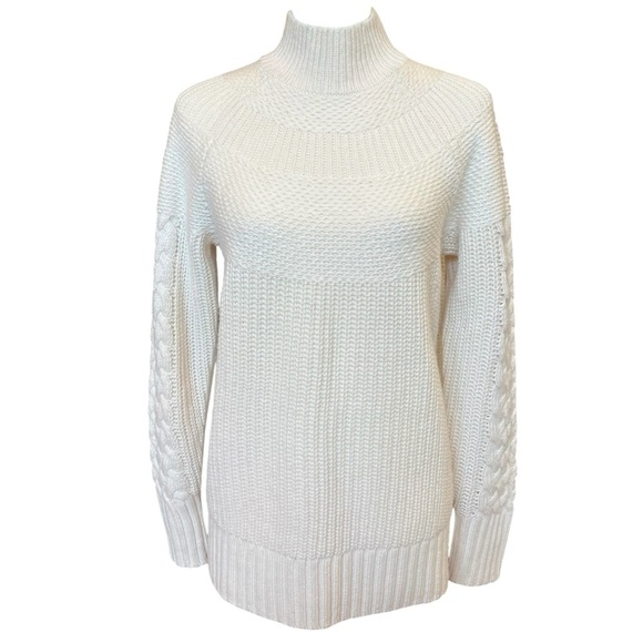 Wool Cashmere Sweater Size Small HAVEN WELL WITHIN Cream Pullover Mock Neck - Picture 1 of 6